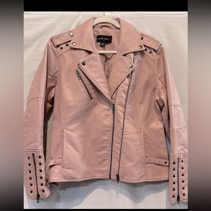 NEW - Gorgeous Colleen Lopez Pink Moto Jacket With Stud and Zipper Detail